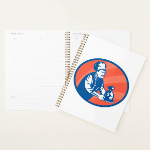 Baker Avec Une Plaque D'Argent Spiral Planner