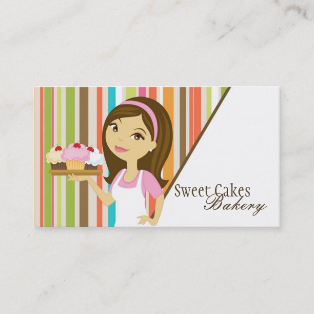 Baker Brunette Boulangerie Cup Cakes Bake Carte de (Devant)