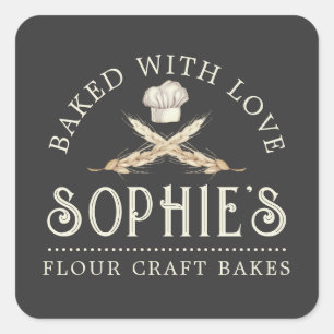 Baker Logo Boulangerie Pâtisserie Chef Étiquette d