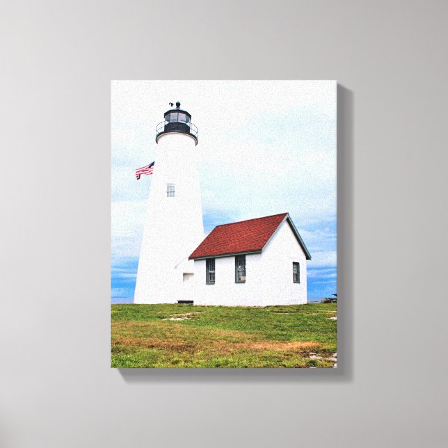 Bakers Island Lighthouse MA toile enveloppée (Recto)