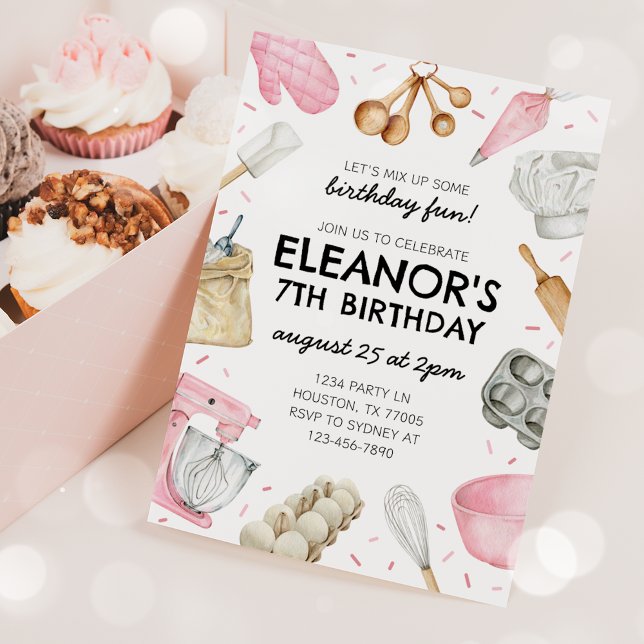 Baking Anniversaire Invitation Cupcake Invitation (Créateur téléchargé)