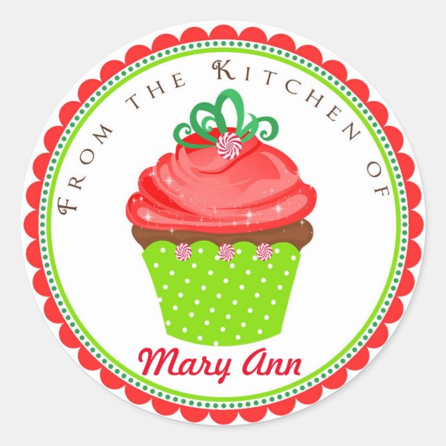 Baking Cupcake de Noël Traite Stickers (Devant)