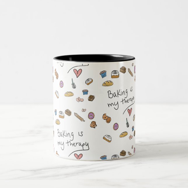 Baking Is My Therapy, Illustration Mug (Centre)