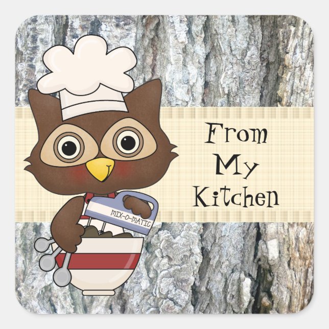 Baking Owl autocollant amusant cuisine (Devant)