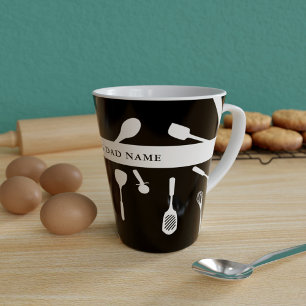 Baking Papa Black Kitchen Outil Motif Latte Mug