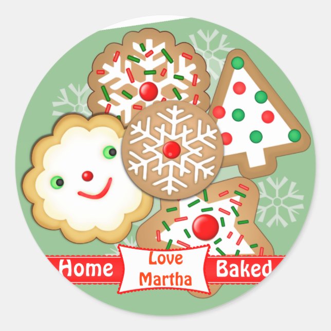 Baking Père Noël Stickers personnalisés de Noël (Devant)