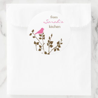 Baking Pink et Brown Oiseau Stickers de cuisine