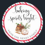 Baking Spirits Bright Christmas Gig Stickers<br><div class="desc">Ces autocollants-cadeaux de Noël à l'esprit pâtissier sont l'ajout parfait à vos cadeaux de vacances faits maison. Les autocollants peuvent être personnalisés avec votre nom. Le texte du script n'est pas modifiable. Tous les autres textes sont modifiables et peuvent être customisés selon vos besoins. Pour une personnalisation plus avancée de...</div>