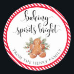 Baking Spirits Bright Christmas Gig Stickers<br><div class="desc">Ces autocollants-cadeaux de Noël à l'esprit pâtissier sont l'ajout parfait à vos cadeaux de vacances faits maison. Les autocollants peuvent être personnalisés avec votre nom. Le texte du script n'est pas modifiable. Tous les autres textes sont modifiables et peuvent être customisés selon vos besoins. Pour une personnalisation plus avancée de...</div>