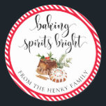 Baking Spirits Bright Christmas Gig Stickers<br><div class="desc">Ces autocollants-cadeaux de Noël à l'esprit pâtissier sont l'ajout parfait à vos cadeaux de vacances faits maison. Les autocollants peuvent être personnalisés avec votre nom. Le texte du script n'est pas modifiable. Tous les autres textes sont modifiables et peuvent être customisés selon vos besoins. Pour une personnalisation plus avancée de...</div>