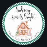 Baking Spirits Bright Christmas Gig Stickers<br><div class="desc">Ces autocollants-cadeaux de Noël à l'esprit pâtissier sont l'ajout parfait à vos cadeaux de vacances faits maison. Les autocollants peuvent être personnalisés avec votre nom. Le texte du script n'est pas modifiable. Tous les autres textes sont modifiables et peuvent être customisés selon vos besoins. Pour une personnalisation plus avancée de...</div>