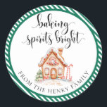 Baking Spirits Bright Christmas Gig Stickers<br><div class="desc">Ces autocollants-cadeaux de Noël à l'esprit pâtissier sont l'ajout parfait à vos cadeaux de vacances faits maison. Les autocollants peuvent être personnalisés avec votre nom. Le texte du script n'est pas modifiable. Tous les autres textes sont modifiables et peuvent être customisés selon vos besoins. Pour une personnalisation plus avancée de...</div>