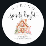 Baking Spirits Bright Christmas Gig Stickers<br><div class="desc">Ces autocollants-cadeaux de Noël à l'esprit pâtissier sont l'ajout parfait à vos cadeaux de vacances faits maison. Les autocollants peuvent être personnalisés avec votre nom. Le texte du script n'est pas modifiable. Tous les autres textes sont modifiables et peuvent être customisés selon vos besoins. Pour une personnalisation plus avancée de...</div>