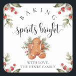 Baking Spirits Bright Christmas Gig Stickers<br><div class="desc">Ces autocollants-cadeaux de Noël à l'esprit pâtissier sont l'ajout parfait à vos cadeaux de vacances faits maison. Les autocollants peuvent être personnalisés avec votre nom. Le texte du script n'est pas modifiable. Tous les autres textes sont modifiables et peuvent être customisés selon vos besoins. Pour une personnalisation plus avancée de...</div>