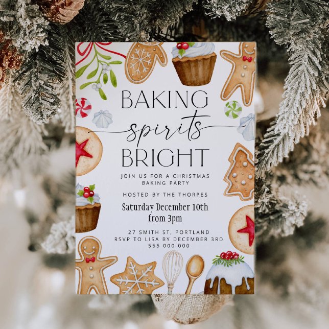 Baking Spirits Bright Christmas Party Invitation (Créateur téléchargé)