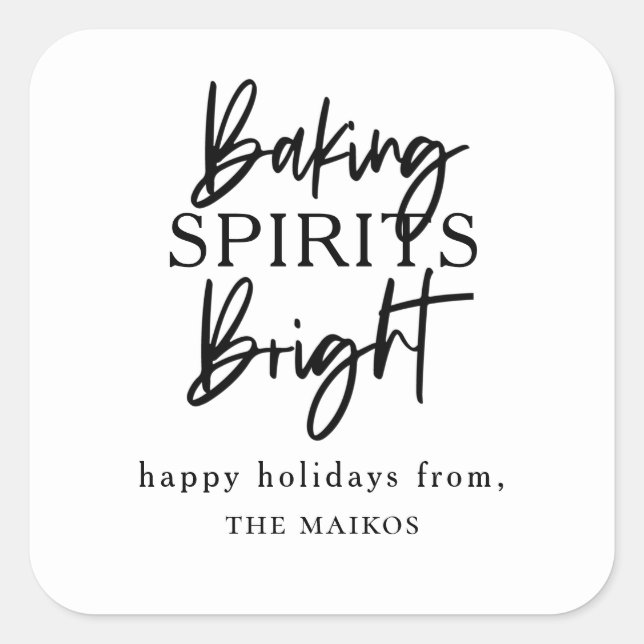 Baking Spirits Bright Holiday Carré Sticker (Devant)