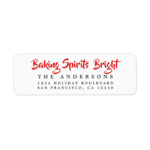 Baking Spirits Bright Holiday Étiquette