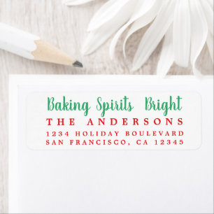 Baking Spirits Bright Holiday Étiquette