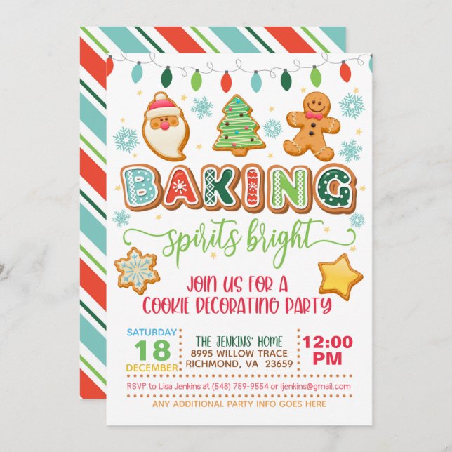 Baking Spirits Bright Invitation - Blanc (Devant / Derrière)