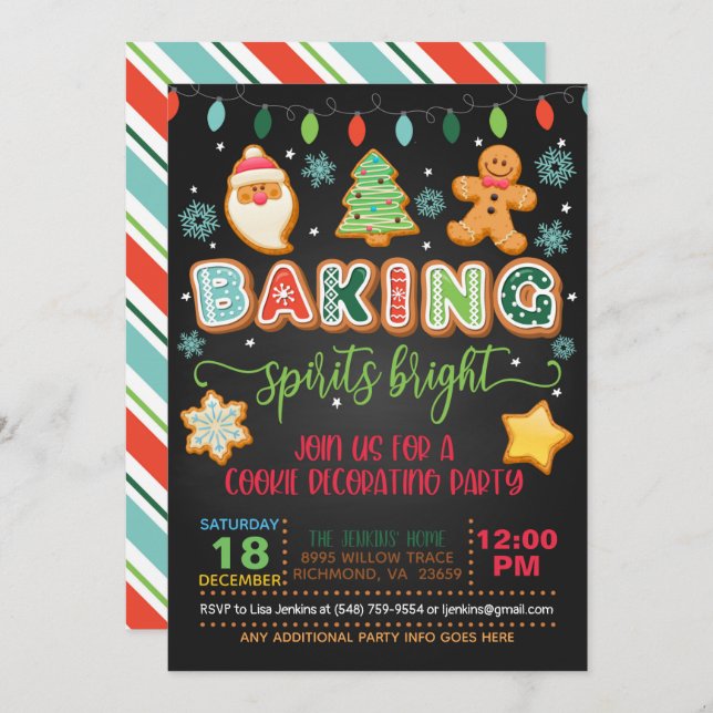 Baking Spirits Bright Invitation - noir (Devant / Derrière)