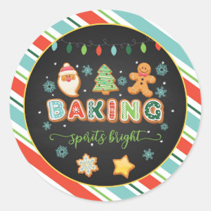 Baking Spirits Bright Round Sticker - noir