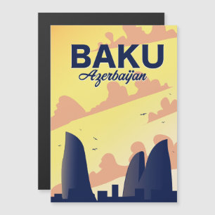 Bakou Azerbaïdjan Tours à flamme Affiche de vacanc