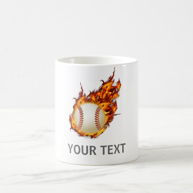 Bal de baseball personnalisé sur une tasse de feu (Centre)