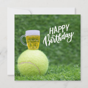 Bal de tennis avec Joyeux Anniversaire avec amour