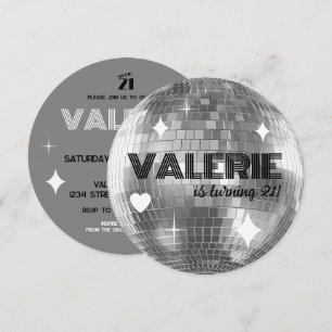 Bal Disco Argent Bonne Invitation Anniversaire