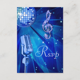 Bal Disco Bleu & Microphone Rétro RSVP
