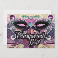 Bal masqué Masque de Cils Colorés Invitation