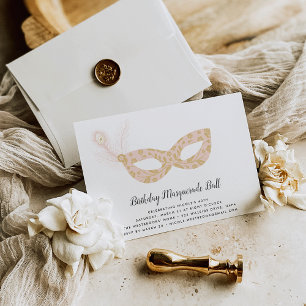 Bal Masquerade Invitation fête d'anniversaire