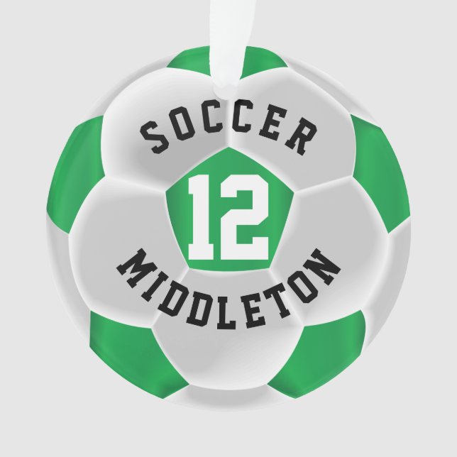 Bal sportif de football vert et blanc (devant)