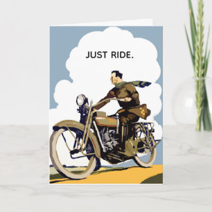 Balade Classic Moto Carte d'Anniversaire Vintage