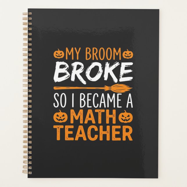 Balai d'Halloween de professeur de maths drôle (Devant)