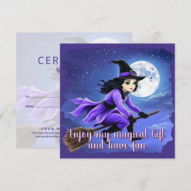 Balai volant de sorcière - Wicca Halloween 1 (Devant / Derrière)