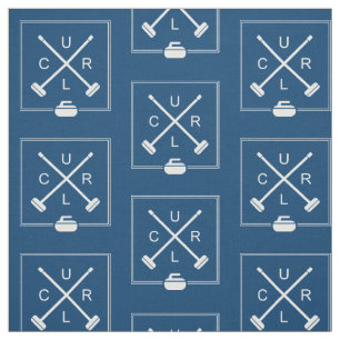 Balais croisés courbant le tissu - bleu et blanc