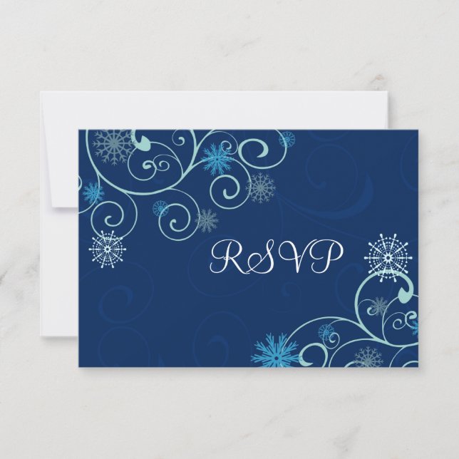 Balances bleues Noel Mariage Cartes RSVP (Devant)