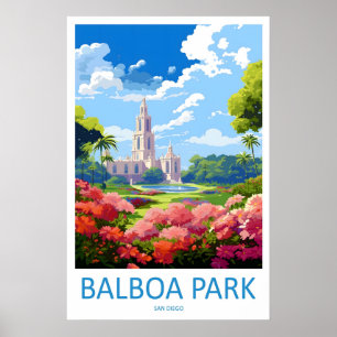 Balboa Park Affiche de voyage vintage Ski National