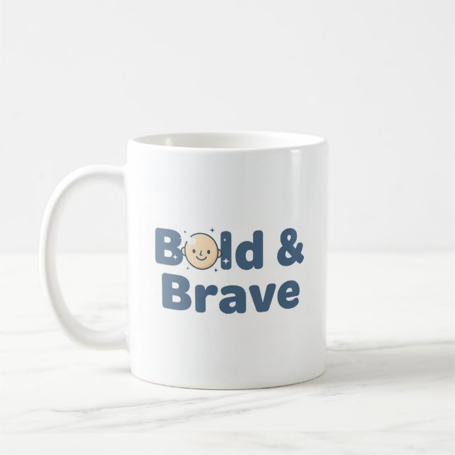 Bald & Brave Mug - Drôle Conception Positive (Gauche)