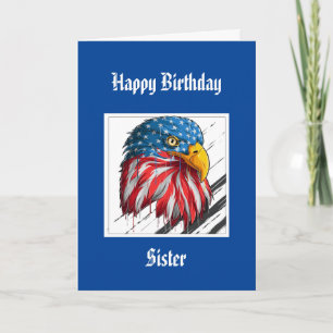 Bald Eagle Anniversaire Soeur spéciale Carte milit