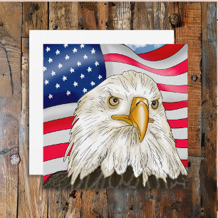 Bald Eagle devant le drapeau américain Art patriot