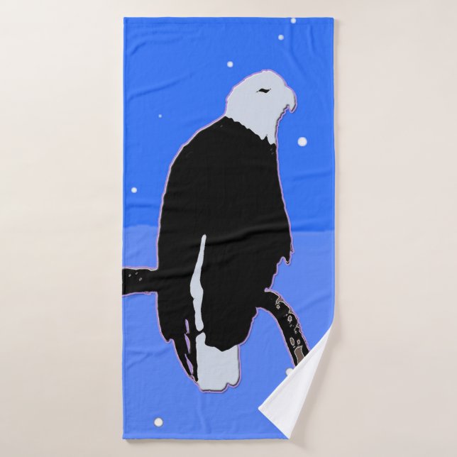 Bald Eagle en hiver - Art original de la faune (Serviette de bain)