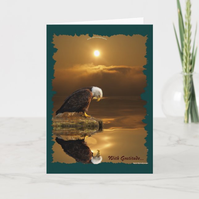 Bald Eagle Gratitude Faune Carte de voeux (Devant)