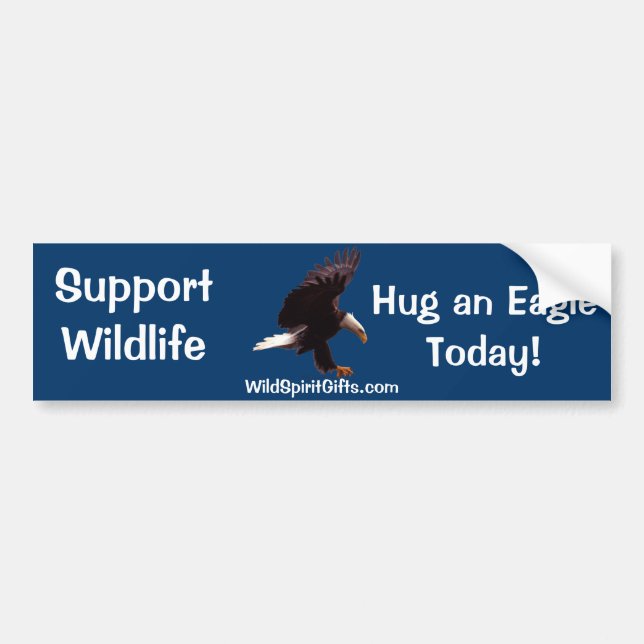BALD EAGLE Landing Wildlife Support Bumper Sticker (Devant)