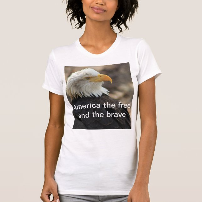Bald Eagle  T-shirt  THE FREE AND THE BRAVE (Devant)