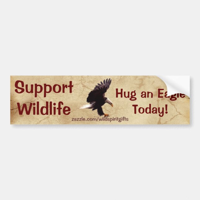 BALD EAGLE Wildlife Support Funny Bumper Sticker (Devant)