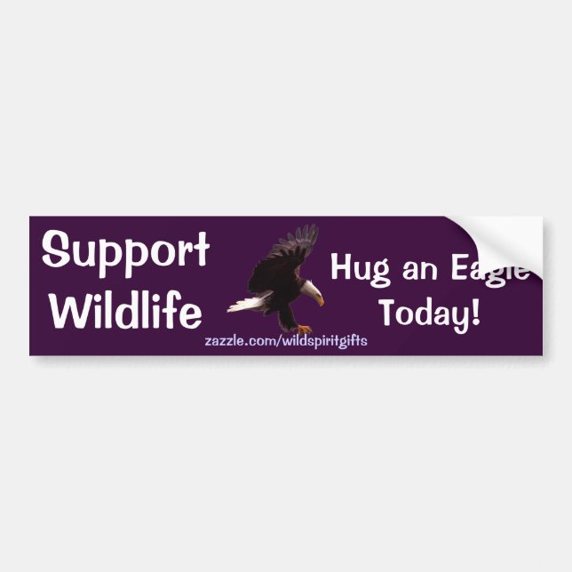 BALD EAGLE Wildlife Support Funny Bumper Sticker (Devant)
