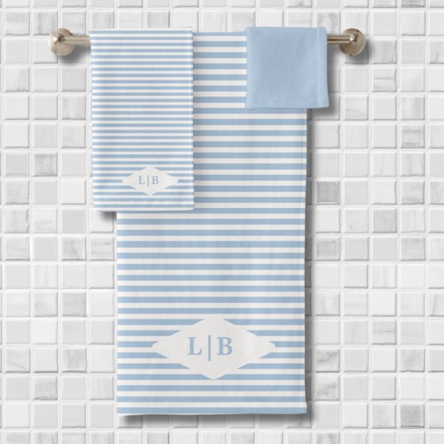 Baldaquin Bleu Initiales Serviette de bain ensembl (Créateur téléchargé)