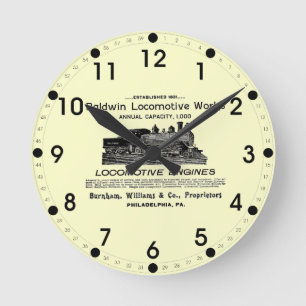 Baldwin Locomotive Works 1895 Horloge murale